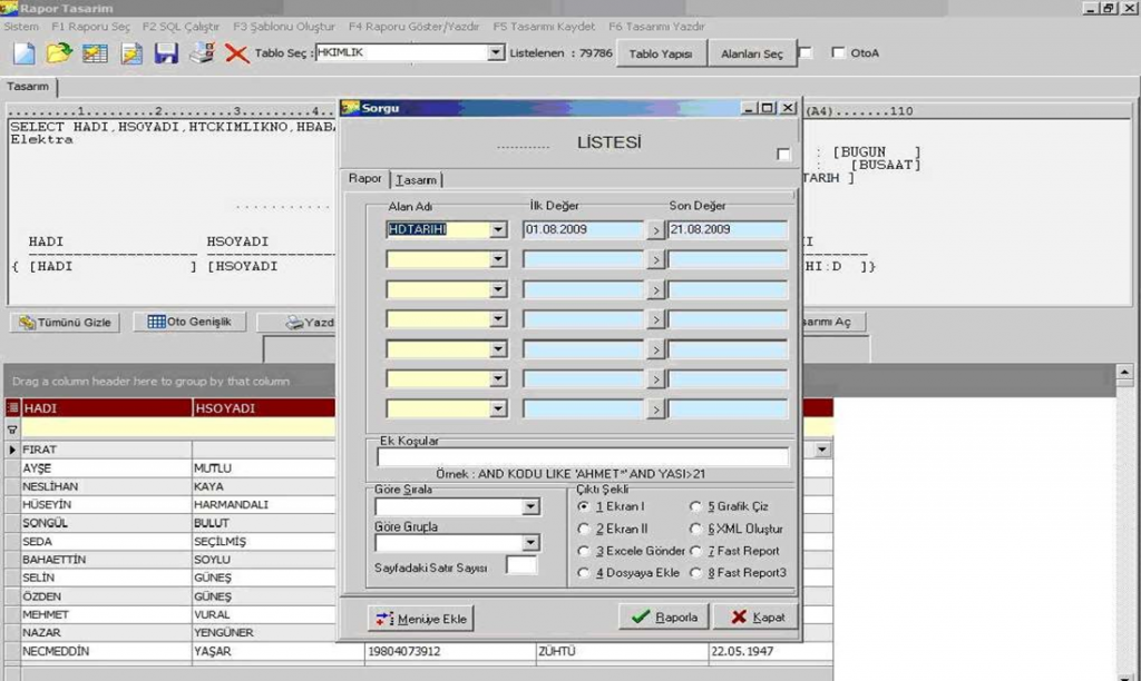 medisoft hastane günlük detaylı rapor alma